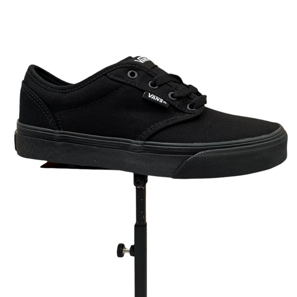Vans Atwood Youth Boys Girls Canvas Shoes Size 2 (2Y)Solid Black Low Top Lace up
